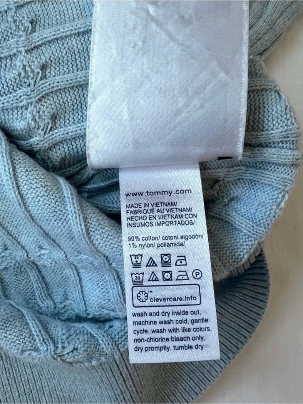 Tommy Hilfiger Blue Cable Knit Sweater XS Old Money Preppy - Picture 4 of 7
